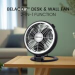 Belaco 7” Desk Fan Wall Mounted 2in1 Function Stand Fan with Automatic Safeguard Elegant Design - Image 3