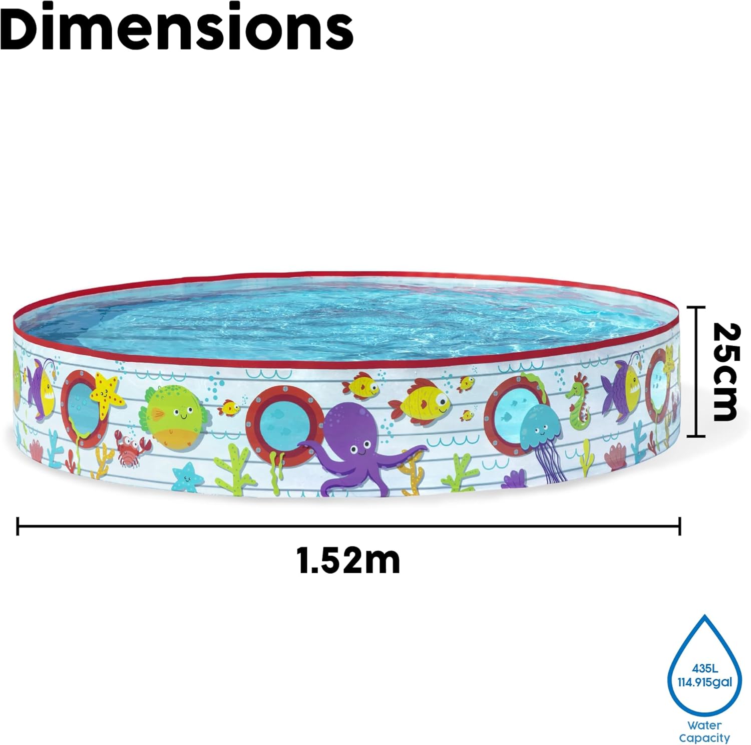 71o3eMjXZOL._AC_SL1500_ Bestway 55029 Paddling Fill N Kids Garden Pool with Fun Fish Print, Multicolor, 1.52 m x 25 cm - Image 1
