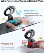YOSH for MagSafe Car Mount, Vacuum Magnetic Phone Holder, 22×N56 Magnets & 300N Vacuum Suction, 360° Rotating Longer Arm for Dashboard & Windscreen,... - Image 3