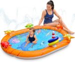 Splosh Sealife Splash Pad Pool For Toddlers With Max 10cm Pool Depth - Splashing/Paddling Pool For Kids Age 2-5 Years - Includes BONUS Inflatable Games - Toddler Swimming Pool - Size 1.5m x 1.15m