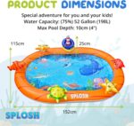 Splosh Sealife Splash Pad Pool For Toddlers With Max 10cm Pool Depth - Splashing/Paddling Pool For Kids Age 2-5 Years - Includes BONUS Inflatable Games - Toddler Swimming Pool - Size 1.5m x 1.15m - Image 2