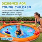 Splosh Sealife Splash Pad Pool For Toddlers With Max 10cm Pool Depth - Splashing/Paddling Pool For Kids Age 2-5 Years - Includes BONUS Inflatable Games - Toddler Swimming Pool - Size 1.5m x 1.15m - Image 3