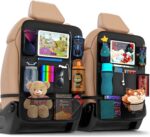 ACELIFE Car Organiser,Car Seat Organiser for Kids 2pcs, BackSeat Protector with 10" iPad Tablet Holder,Car Tidy Organiser With Kick Mat & 9 Pockets...
