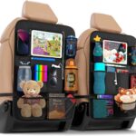 ACELIFE Car Organiser,Car Seat Organiser for Kids 2pcs, BackSeat Protector with 10" iPad Tablet Holder,Car Tidy Organiser With Kick Mat & 9 Pockets...