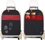 Royal Rascals Car Seat Kick Mats Back Seat Protector (2 Pack) Durable Waterproof Back Seat Organiser for Kids, Car Travel Accessories with Pockets &...