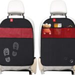 Royal Rascals Car Seat Kick Mats Back Seat Protector (2 Pack) Durable Waterproof Back Seat Organiser for Kids, Car Travel Accessories with Pockets &...