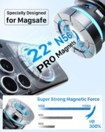 YOSH for MagSafe Car Mount, Vacuum Magnetic Phone Holder, 22×N56 Magnets & 300N Vacuum Suction, 360° Rotating Longer Arm for Dashboard & Windscreen,... - Image 8