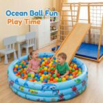 Paddling Pools for Kids, Inflatable Baby Swimming Pool, 3 Ring Paddling Pool with Inflatable Safety Bubble Floor, Small Paddling Swimming Pools for Toddlers Gardens Backyard, Blue/90cm - Image 5