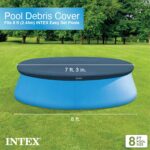 Intex Easy Set Pool Cover 8ft / 244cm, Blue Durable Vinyl Cover for Easy Set Swimming Pools, Rope Ties and Drain Holes, 28020 - Image 4
