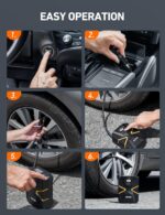 AstroAI Tyre Inflator Air Compressor 12V DC, Digital Car Tyre Pump 150 PSI, Preset Tyre Pressure & Auto Shutoff, Electric Air Pump for Car Tyres,... - Image 4