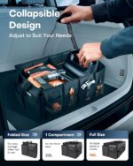 HOTOR Car Boot Oganiser - Large-Capacity Auto Trunk Organizer Collapsible Multi Compartments, Foldable Boot Storage for SUVs, Sturdy Car Accessories for Men... - Image 3