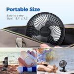 OCOOPA USB Desk Fan, 4000mAh Rechargeable Battery Operated Table, 4 Speeds 5 Inch Mini Portable, Strong Airflow Quiet Operation, Easy to Disassemble Desktop for Office Worker - Image 4