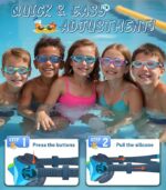 Kids Swimming Goggles - Adjustable Anti Fog Swimming Goggles Kids 6-14 years, UV Resist Junior Swim Goggles, Wide Clear Vision and Anti-Leak for Boys Girls - Image 5