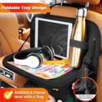 SURDOCA Car Seat Organiser Kids with Foldable Tray – Seat Storage with Touchable Tablet Pocket, Roadtrip Essentials – Fits Most Vehicles - Image 2