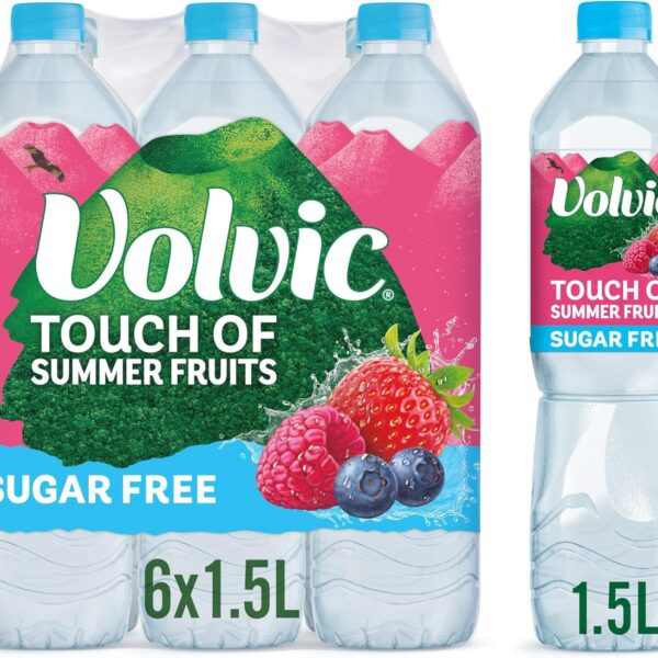 Volvic Touch of Fruit Summer Fruits Sugar Free Still Flavoured Water Multipack 6x1.5L