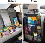 ACELIFE Car Organiser,Car Seat Organiser for Kids 2pcs, BackSeat Protector with 10" iPad Tablet Holder,Car Tidy Organiser With Kick Mat & 9 Pockets... - Image 4
