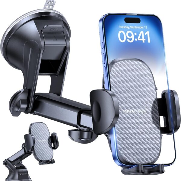 Miracase Car Phone Holder for Cars Dashboard Windscreen Desk, 3in 1 Mobile Phone Mount Automobile Cradle 360° Rotatable Stand GPS Vehicle Mount for iPhone...