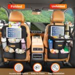 SURDOCA Car Seat Organiser Kids with Foldable Tray – Seat Storage with Touchable Tablet Pocket, Roadtrip Essentials – Fits Most Vehicles - Image 3