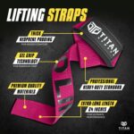 Titan Armour® Weight Lifting Straps | Extra-Long Neoprene Padded Heavy-Duty Weightlifting Straps | Deadlifts | Anti-Slip Gel Option | Gym Accessories Men... - Image 7
