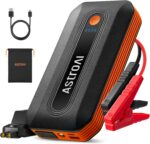 AstroAI B8 Car Battery Booster Jump Starter Power Pack for 12V Vehicles (7.0L Petrol / 5.5L Diesel) and Motorcycles, Car Jump Starter Power Bank, Emergency LED Light & Full Accessories, Orange