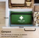 120 Piece Premium First Aid Kit Travel Bag - Includes Bandages and Dressings, Extra-Strong Metal Scissors and Emergency Car Blanket for Home, Office, Caravan, Workplace - Image 8