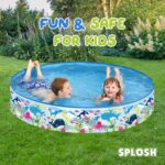 Splosh 4ft Kids Paddling Pool - Easy Setup Pool With Rigid Sides (No Inflating) - Outdoor Kids Swimming Pool - Kids Paddling Pools For Garden - Size 1.2m x 25cm