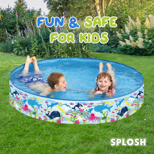 Splosh 4ft Kids Paddling Pool - Easy Setup Pool With Rigid Sides (No Inflating) - Outdoor Kids Swimming Pool - Kids Paddling Pools For Garden - Size 1.2m x 25cm