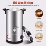 10L/10.5Qt Wax Melter for Candle Making,1.8KW Electric Wax Melting Pot Stainless Steel Wax Melt Oven Wax Smelter Temp Adjustable - Image 6