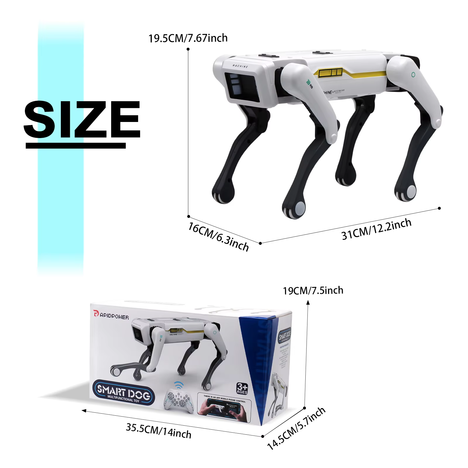 S0ceb1884bc00477aaa82b243ce62b620Q Intelligent AI RC Robot Dog Voice Dialogue APP Remote Control Programming Singing Dancing Machine Dog Kids Toys - Image 1