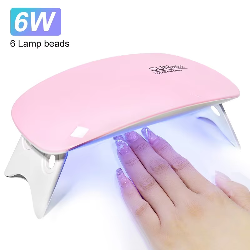 S0d5cb348e4d346928df8dcf23ea0b9e1R 6W Mini Nail Dryer Machine Portable 6 LED UV Manicure Lamp Home Use Nail Lamp For Drying Polish Varnish With USB Cable - Image 1