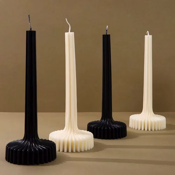 Acrylic Taper Candle Molds Cone Plastic Design Geometric Pillar Vase Tools Roman Column Mold Scented Candle Making DIY Gifts