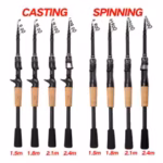Telescopic Lure Rod 1.5M 1.8M 2.1M 2.4M Carbon Spinning Rod Baitcasting Fishing Pole 8g-25g Wooden Handle Casting Fishing Tackle - Image 6