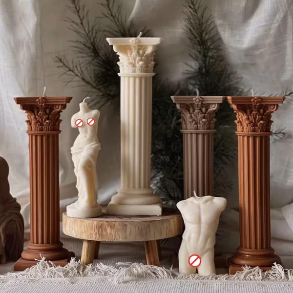 Venus Human Body Candle Silicone Mold Rome Column Gypsum Making Tool Muscle Man Shape Resin Mould Sketch Still Life Artist Decor