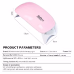 6W Mini Nail Dryer Machine Portable 6 LED UV Manicure Lamp Home Use Nail Lamp For Drying Polish Varnish With USB Cable - Image 6