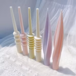 24CM Tall Taper Candle Mold Pillar Swirl Spiral Dinner Candle Silicone Molds Roman Column Cylindrical Twirl Soy Wax Mould - Image 2
