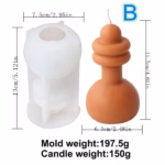 3D Tall Geometry Cylindrical Pillar Candle Molds Ribbed Aesthetic Twist Silicone Mould Abstract Decora Mold Gifts Craft Home De - Image 5