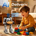 2.4G AI Smart Delivery Robot Gesture Voice Control Recording Programming LED Dancing Robot Christmas Toy Gift for Children