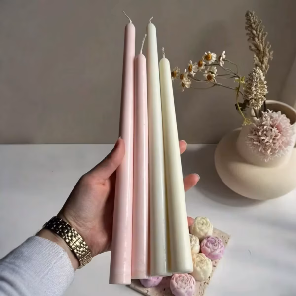 1pc/2pcs Taper Candle Mold Soywax Acrylic Pillar Mould DIY Plastic Candle Stick Holder Church Candle Making Tool Home Decor