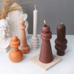 3D Tall Geometry Cylindrical Pillar Candle Molds Ribbed Aesthetic Twist Silicone Mould Abstract Decora Mold Gifts Craft Home De - Image 2