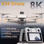 4DRC New V34 Drone 8K Profesional 4K HD Camera Brushless Motor Obstacle Avoidance Foldable Quadcopter Aerial Optical RC Toy