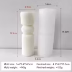 Striped Cylinder Aroma Candle Silicone Mold DIY Pillar Plaster Resin Ornaments Mould Handmade Soy Wax Candles Making Supplies - Image 4