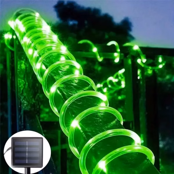 Solar Rope Lights Solar LED Light Path Deck Outdoor Garden Solar String Lights Waterproof Outdoor Lighting Strips 8 Light Modes