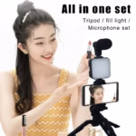 Smartphone Vlogging Kit With Tripod Phone Holder Mini Microphone LED Fill Light Starter For TikTok Live Stream Video YouTube - Image 3