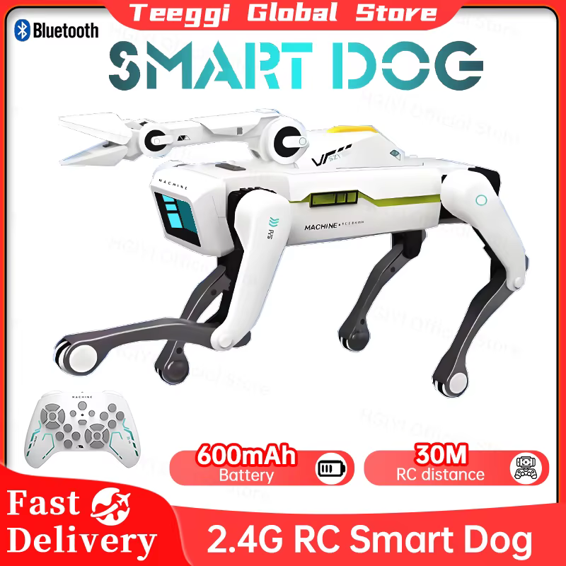 S6051feb2f6fa4850b9d1af8692708989g Teeggi Electric RC Intelligent Robot Dog with Clip Multifunction RC Mechanical Dog Educational Toy Bionic Smart Robot Toy Gift - Image 1