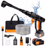 Cordless Pressure Washer, Portable Power Washer with 4.0Ah Battery 6-in-1 Nozzle, Handheld Brushless High-Pressure Car Washer