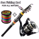 Spinning Fishing Rod and Reel Combo 1.8-3.6m Carbon Fiber Sea Pole and 5.2:1 Gear Ratio Metal Spool with Line Kits for Bass Carp - Image 4