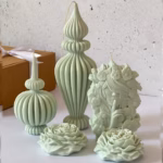 DIY Lace vase shape candle silicone mold Roman Cylindrical Mould Irregular Pillar Candle Mold Geometric Striped Soy Wax Mold - Image 2