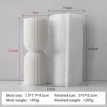 Striped Cylinder Aroma Candle Silicone Mold DIY Pillar Plaster Resin Ornaments Mould Handmade Soy Wax Candles Making Supplies - Image 6