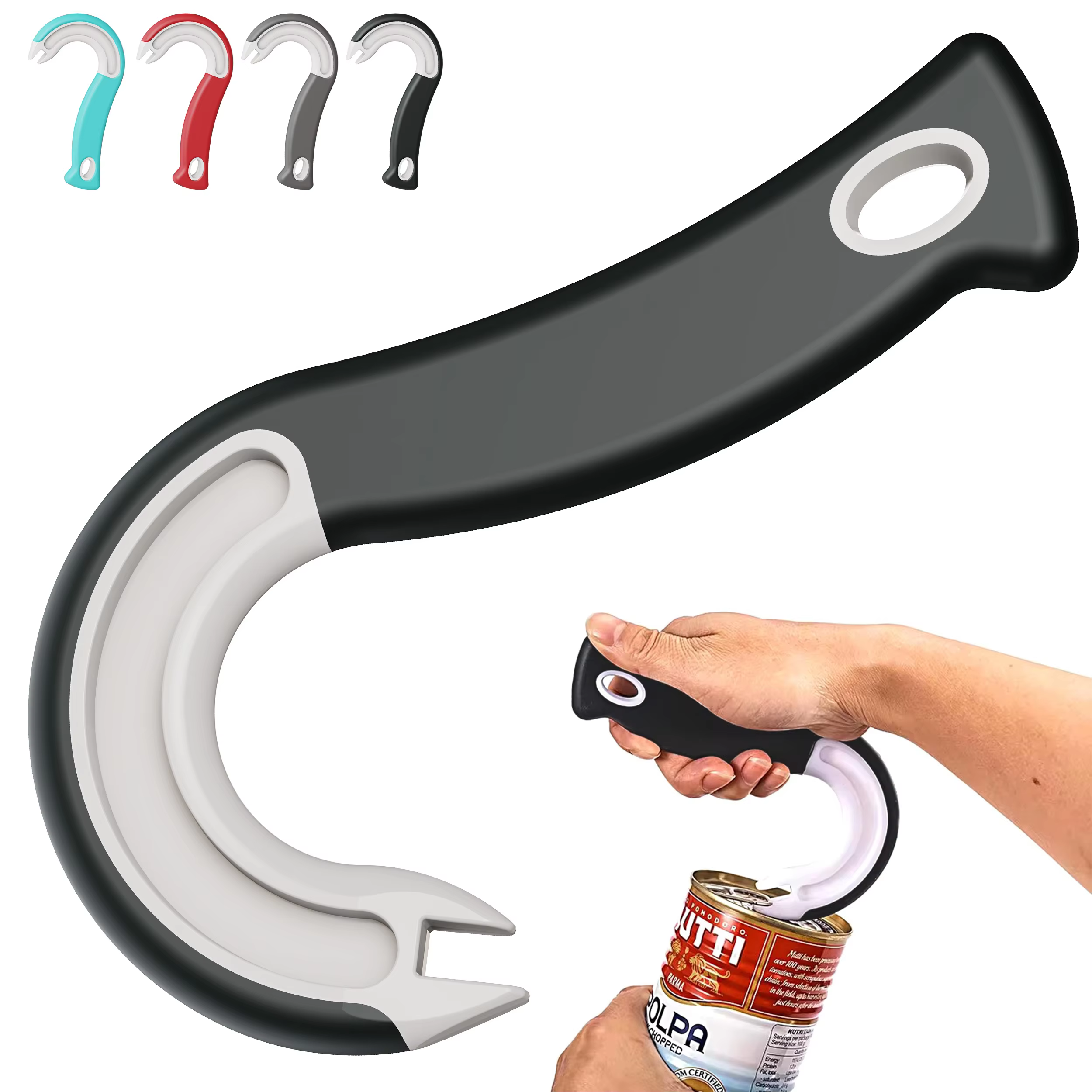 S8ccac8475f894842a233bf67b6971982y New Design Easy-Grip Hook Can Opener - Durable Plastic, Perfect for Home & Restaurant Use, Ideal Christmas Party Accessory - Image 1