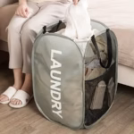 Mesh Pop-up Laundry Basket, Laundry Basket, Foldable Dirty Clothes Storage Basket, Large Capacity Storage Basket - Image 4